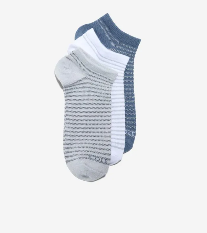 3Pack Stripe Soft LowCut Socks Blueassorted Women Cole Haan Socks