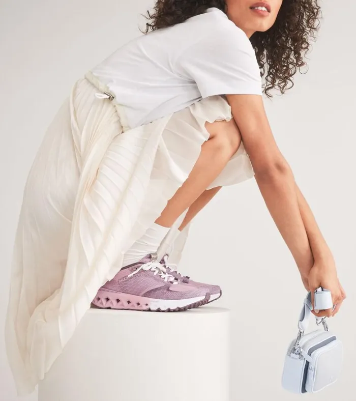 5ZERGRAND Embrostitch Running Shoes Mauveplum Purpleoptic White Women Cole Haan Sneakers