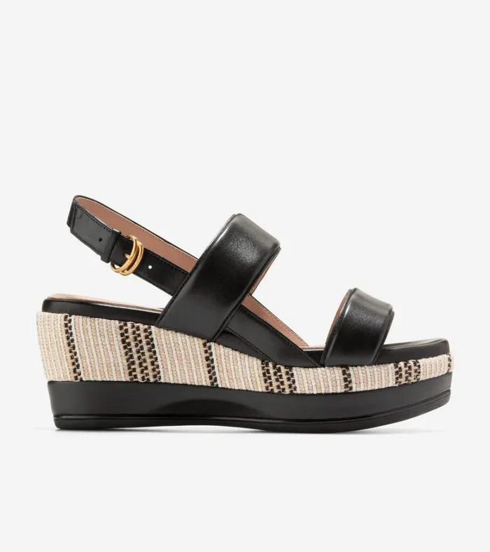Aislin Wedge Sandals Blacknatural Women Cole Haan Heels and Pumps