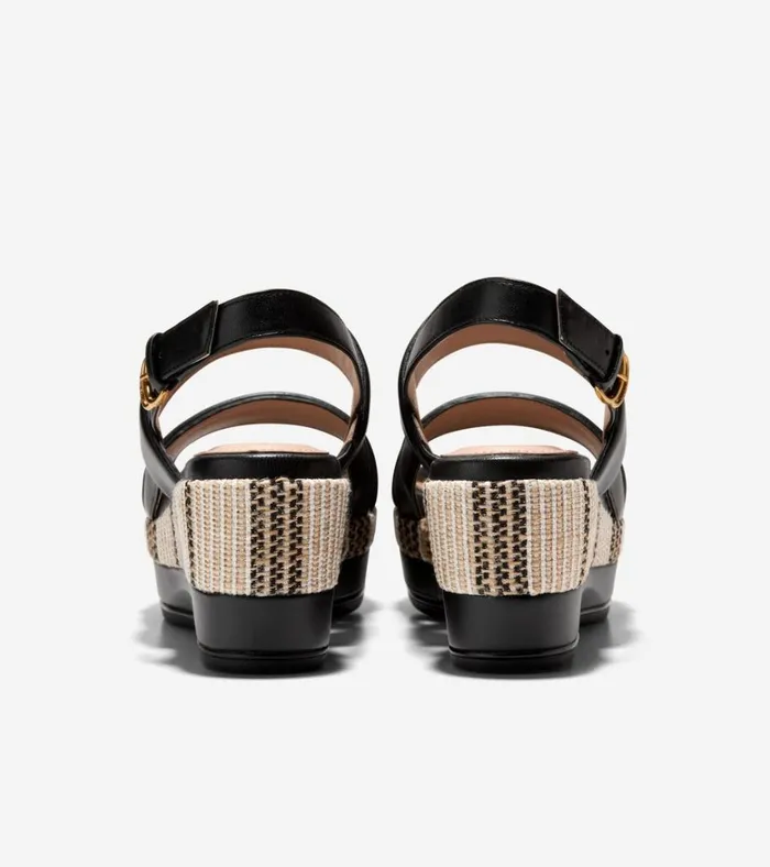 Aislin Wedge Sandals Blacknatural Women Cole Haan Heels and Pumps