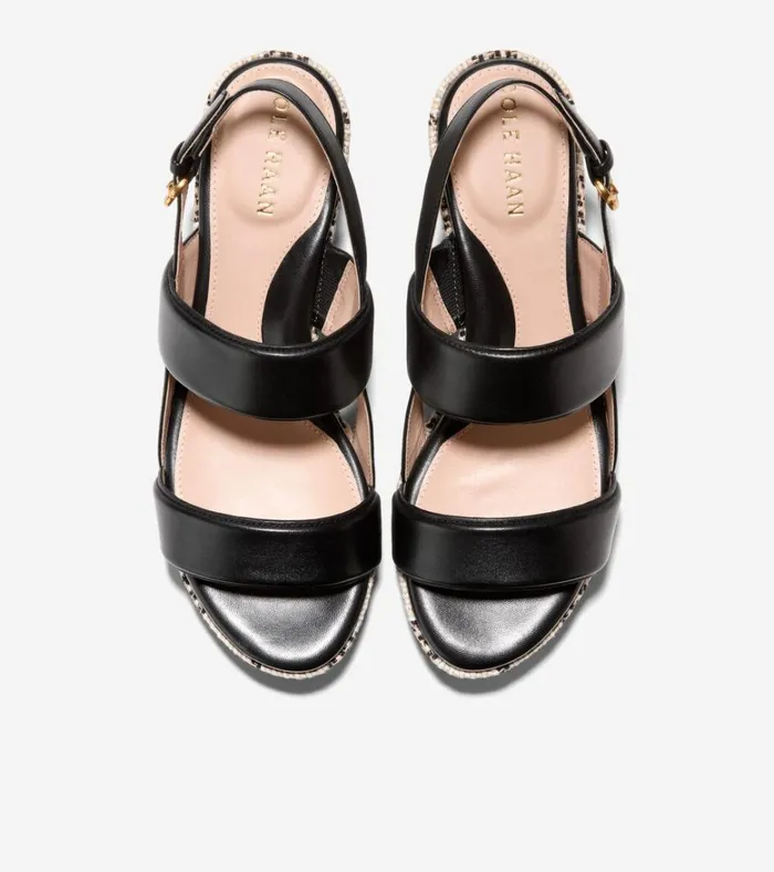 Aislin Wedge Sandals Blacknatural Women Cole Haan Heels and Pumps