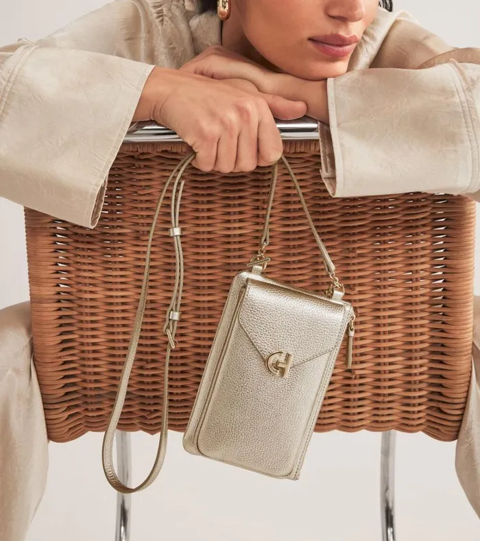 AllInOne Flap Crossbody Bag Gold Women Cole Haan Crossbody Bags