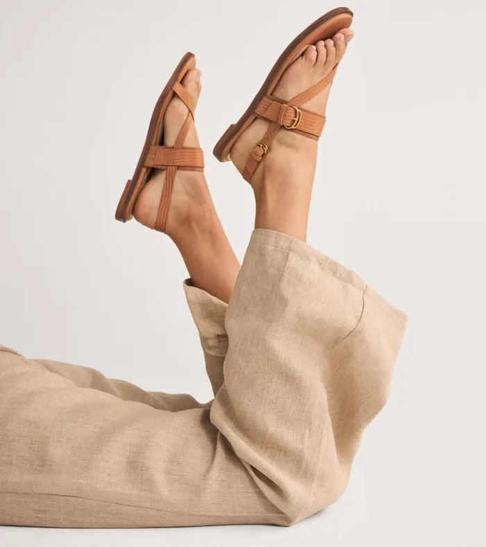 Anica Lux Buckle Sandals Pecan Brown Women Cole Haan Sandals