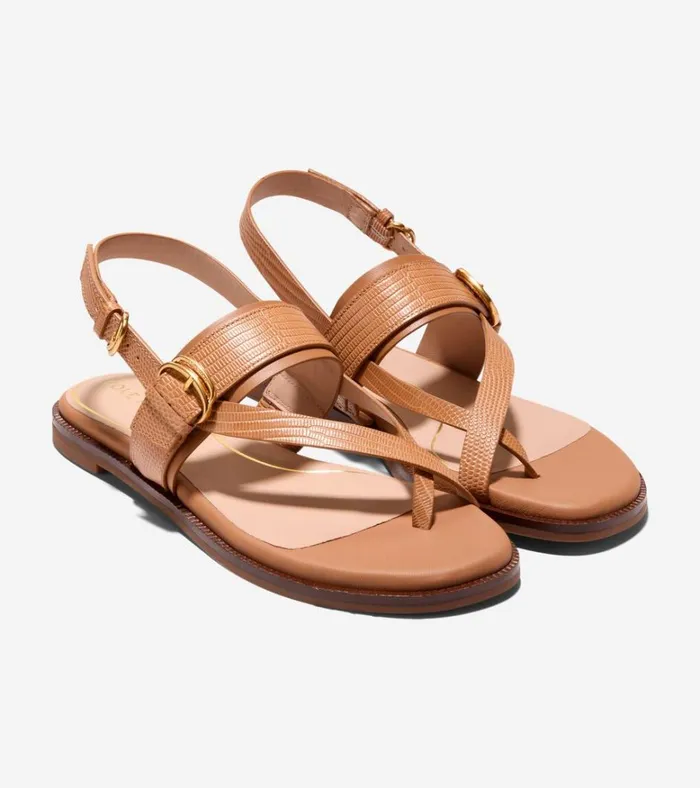 Anica Lux Buckle Sandals Pecan Brown Women Cole Haan Sandals