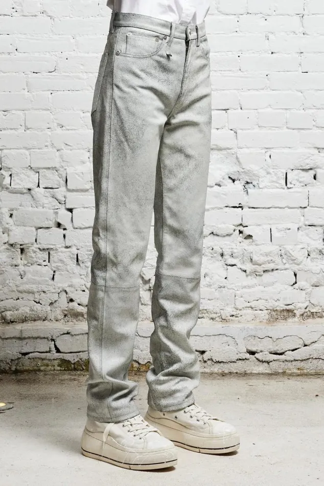 AXL SLIM 8211 CRACKLE WHITE Women R13 Pants and Shorts