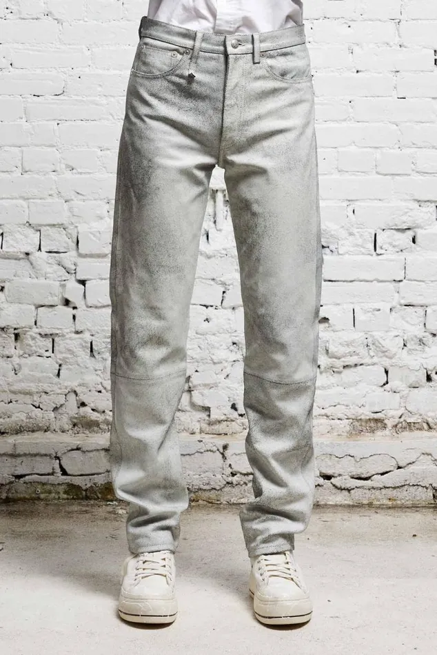 AXL SLIM 8211 CRACKLE WHITE Women R13 Pants and Shorts