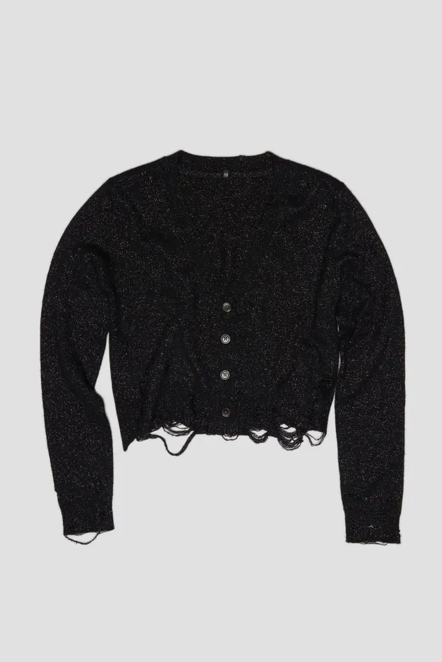 BABY CARDIGAN 8211 BLACK GLITTER Women R13 Tops