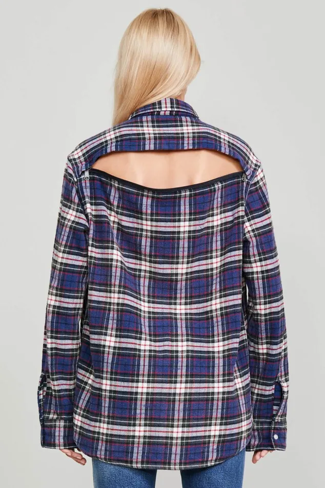 BACKZIP WORKSHIRT 8211 NAVY Women R13 Tops