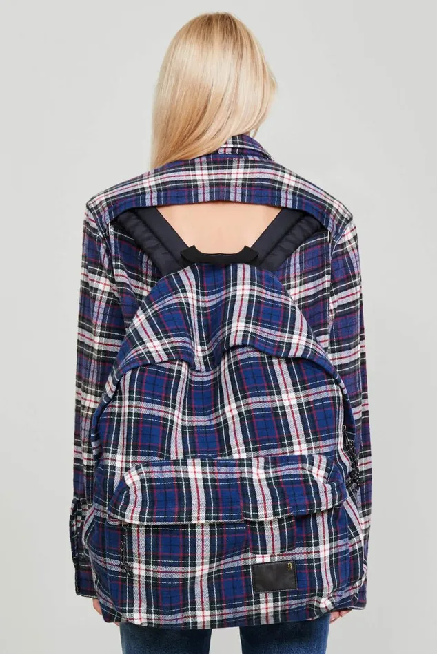 BACKZIP WORKSHIRT 8211 NAVY Women R13 Tops