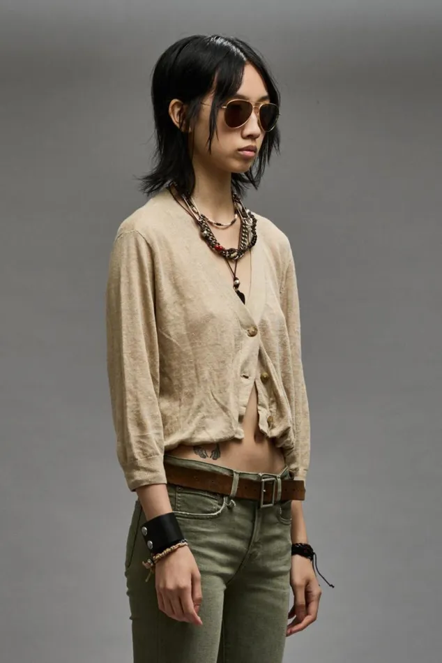 BALLOON CARDIGAN 8211 KHAKI Women R13 Sweaters