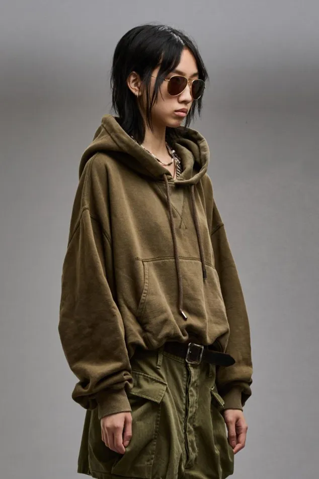 BALLOON POPOVER HOODIE 8211 DARK OLIVE Women R13 Tops