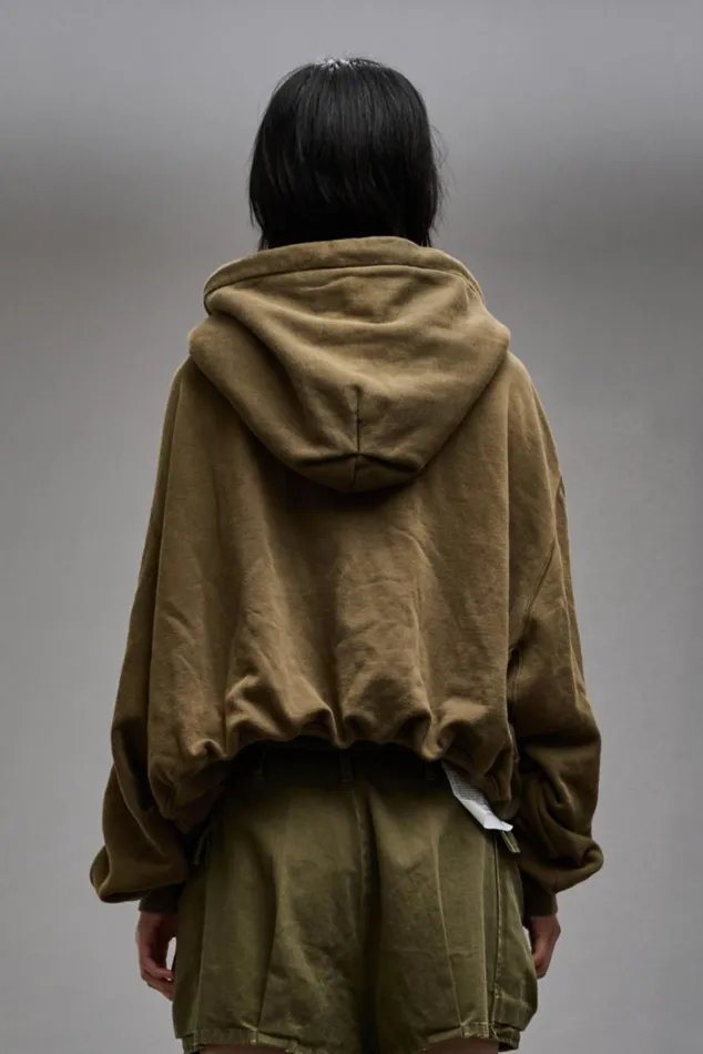 BALLOON POPOVER HOODIE 8211 DARK OLIVE Women R13 Tops