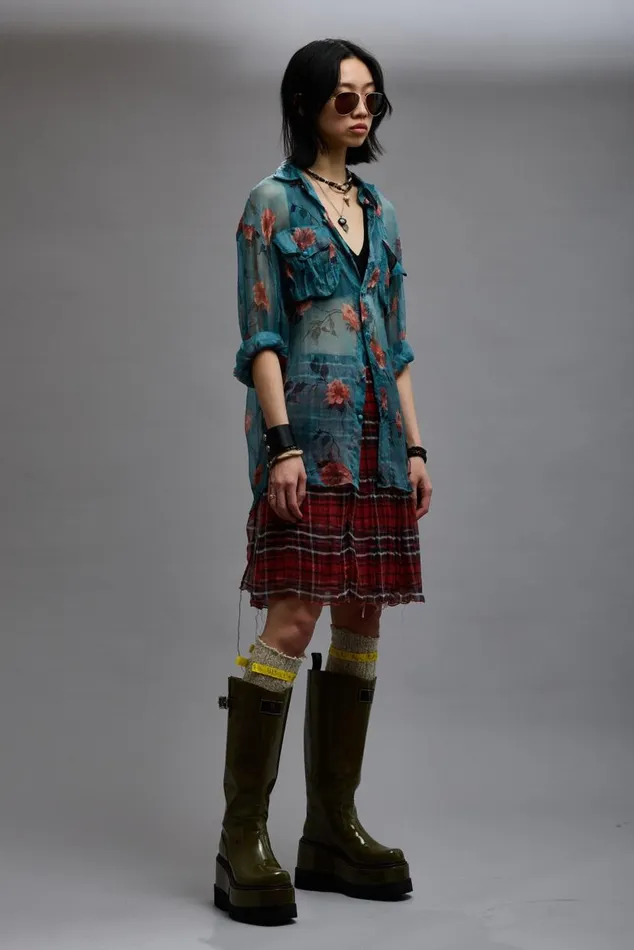 BELLOW POCKET RELAXED SHIRT 8211 BLUE FLORAL Women R13 Tops