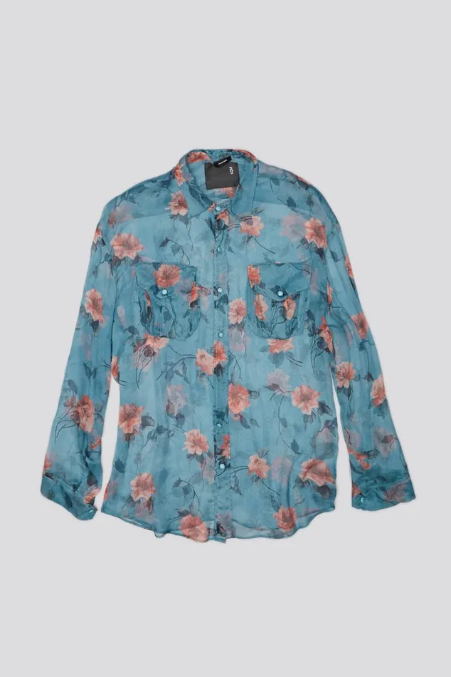 BELLOW POCKET RELAXED SHIRT 8211 BLUE FLORAL Women R13 Tops