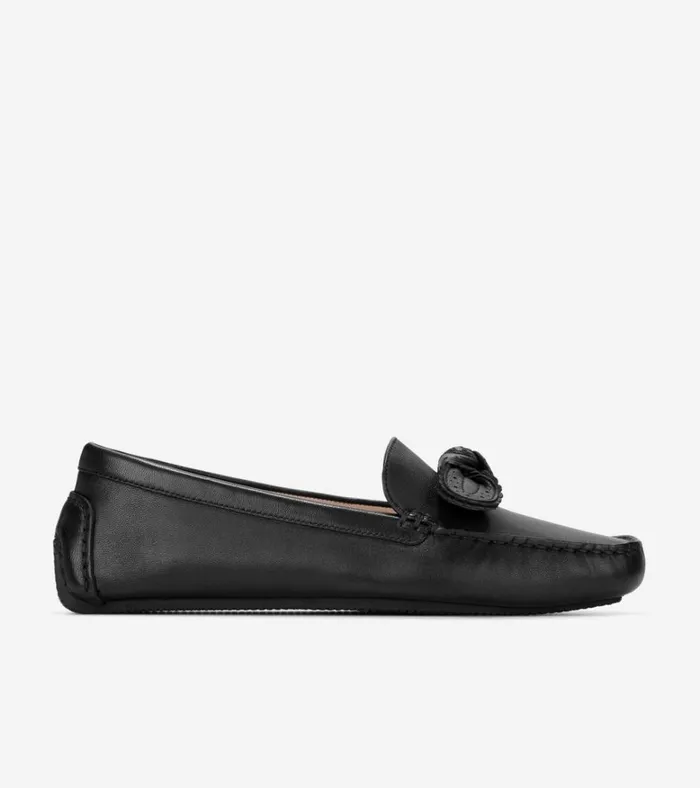 Bellport Bow Drivers Black Women Cole Haan Loafers and Drivers