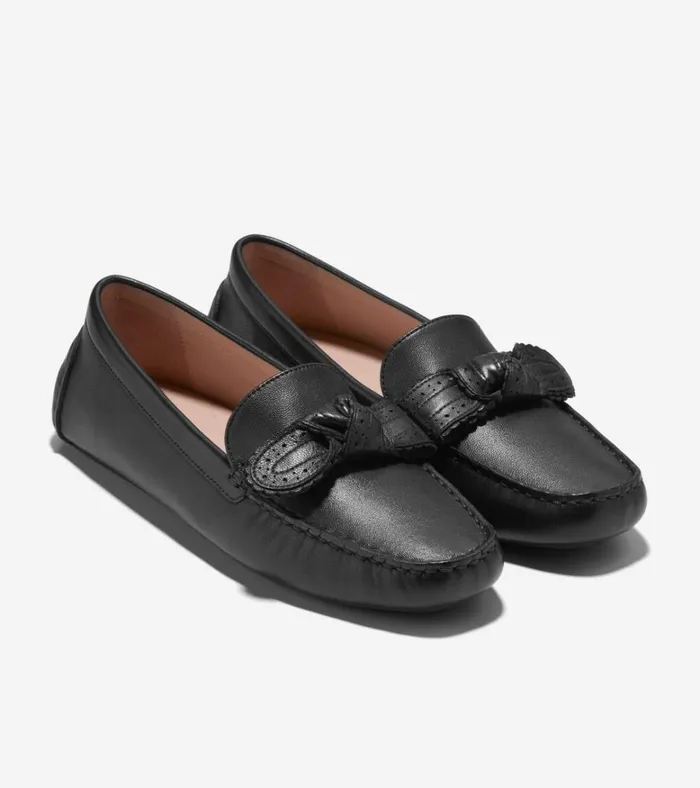 Bellport Bow Drivers Black Women Cole Haan Loafers and Drivers