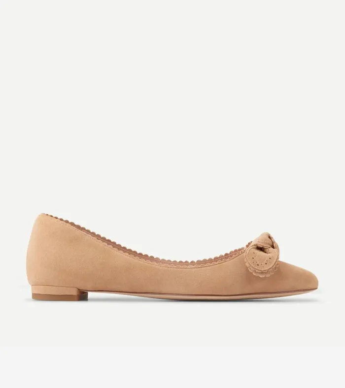 Bellport Bow Skimmer Flats Blush Tan Women Cole Haan Flats and SlipOns