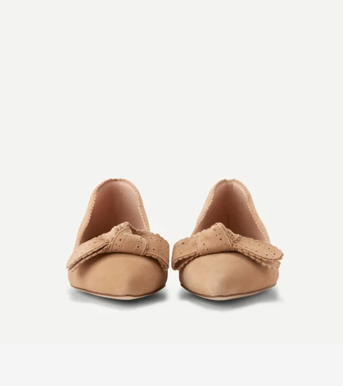 Bellport Bow Skimmer Flats Blush Tan Women Cole Haan Flats and SlipOns