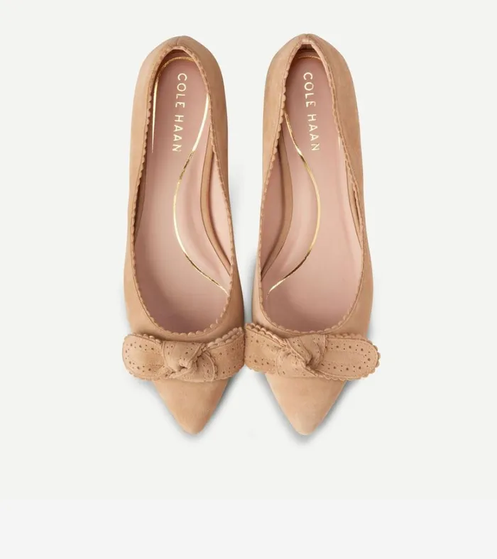 Bellport Bow Skimmer Flats Blush Tan Women Cole Haan Flats and SlipOns