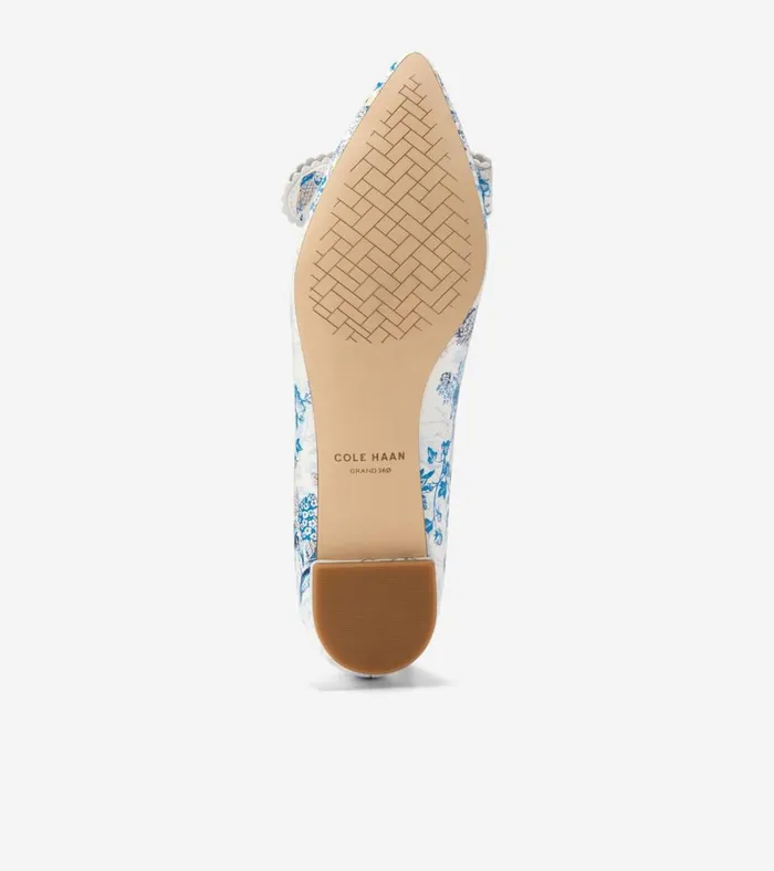 Bellport Bow Skimmer Flats Peacock Blue Print Women Cole Haan Flats and SlipOns