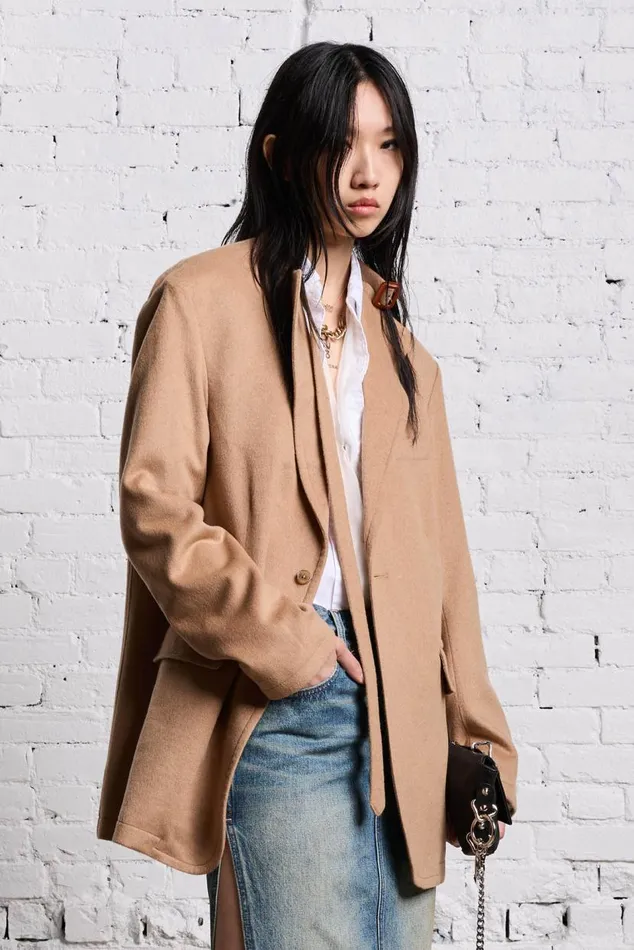 BELT COLLAR RAGGED BLAZER 8211 CAMEL Women R13 Jackets and Coats