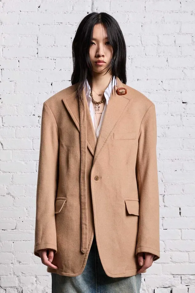 BELT COLLAR RAGGED BLAZER 8211 CAMEL Women R13 Jackets and Coats
