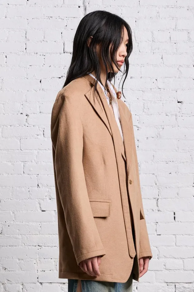 BELT COLLAR RAGGED BLAZER 8211 CAMEL Women R13 Jackets and Coats