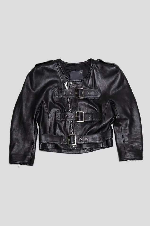 BELTED MOTORCYCLE JACKET 8211 BLACK Women R13 Jackets and Coats