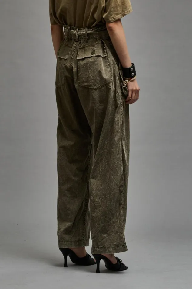 BELTED UTILITY PANT 8211 OLIVE GARMENT DYE Women R13 Pants and Shorts