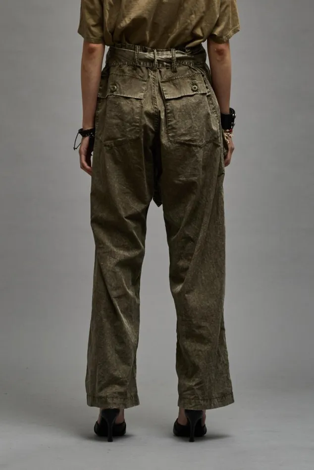 BELTED UTILITY PANT 8211 OLIVE GARMENT DYE Women R13 Pants and Shorts