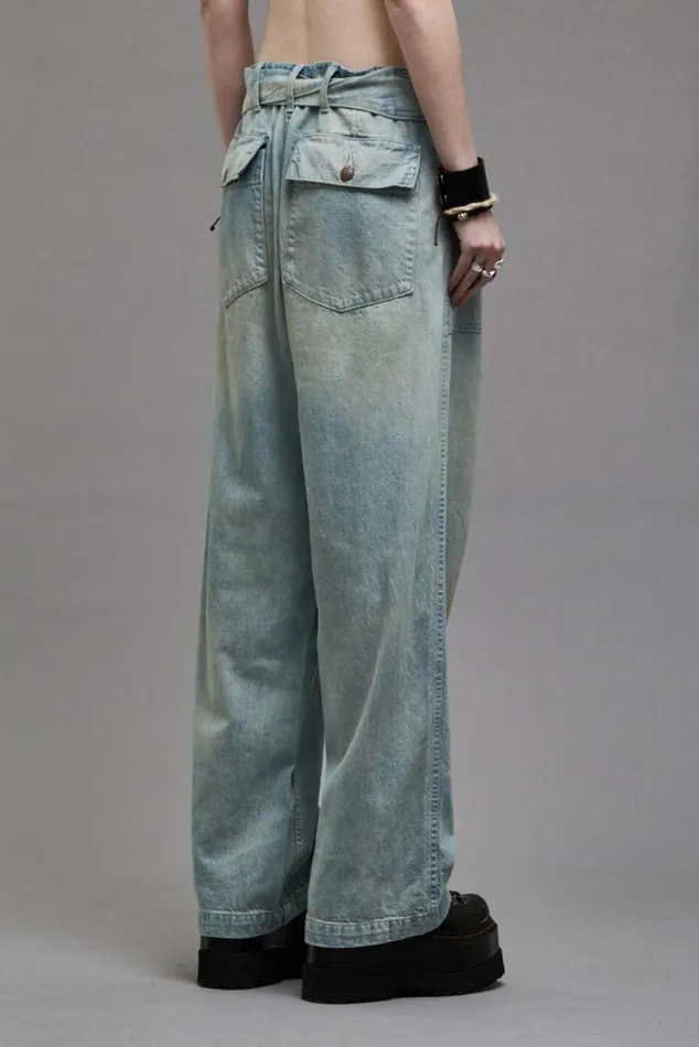 BELTED VENTI UTILITY PANT 8211 LENNON BLUE Women R13 Denim