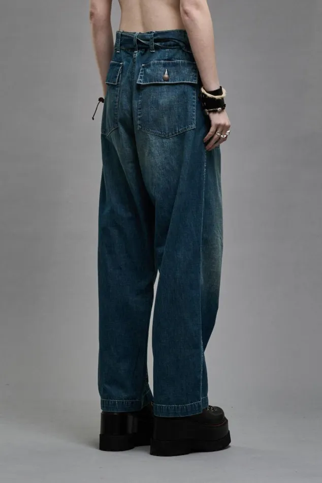 BELTED VENTI UTILITY PANT 8211 WINDSOR BLUE Women R13 Denim