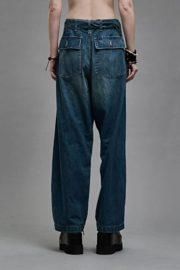 BELTED VENTI UTILITY PANT 8211 WINDSOR BLUE Women R13 Denim