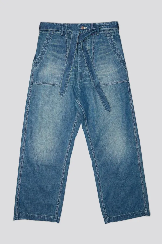 BELTED VENTI UTILITY PANT 8211 WINDSOR BLUE Women R13 Denim