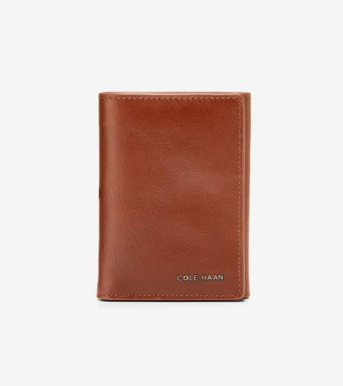 Boxshine Trifold Wallet Cognac Men Cole Haan Wallets