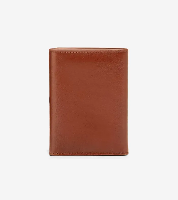 Boxshine Trifold Wallet Cognac Men Cole Haan Wallets