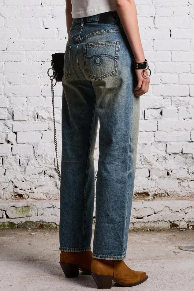 BOYFRIEND JEAN 8211 CLINTON BLUE Women R13 Denim