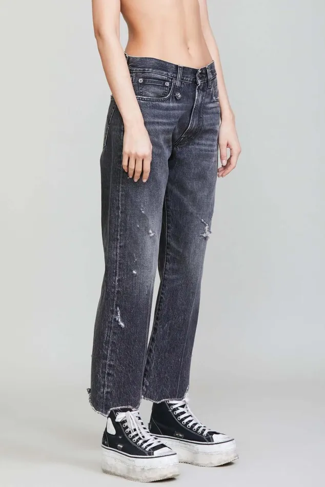 BOYFRIEND JEAN 8211 EVERIT BLACK Women R13 Denim