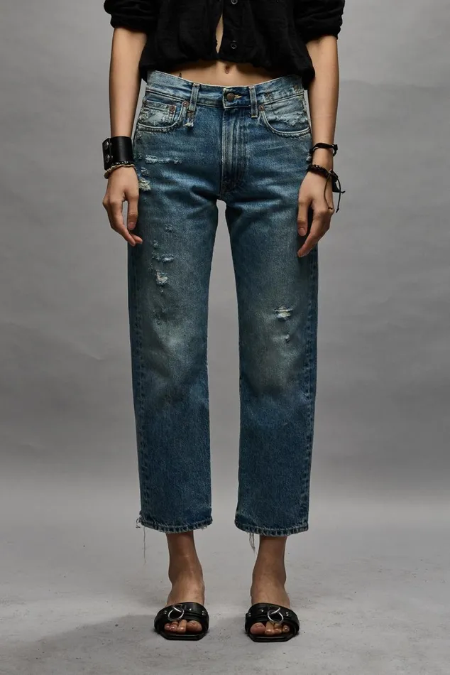 Boyfriend Jean Bain With Rips Women R13 Denim Boyfriend Jean Bain With Rips Women R13 Denim