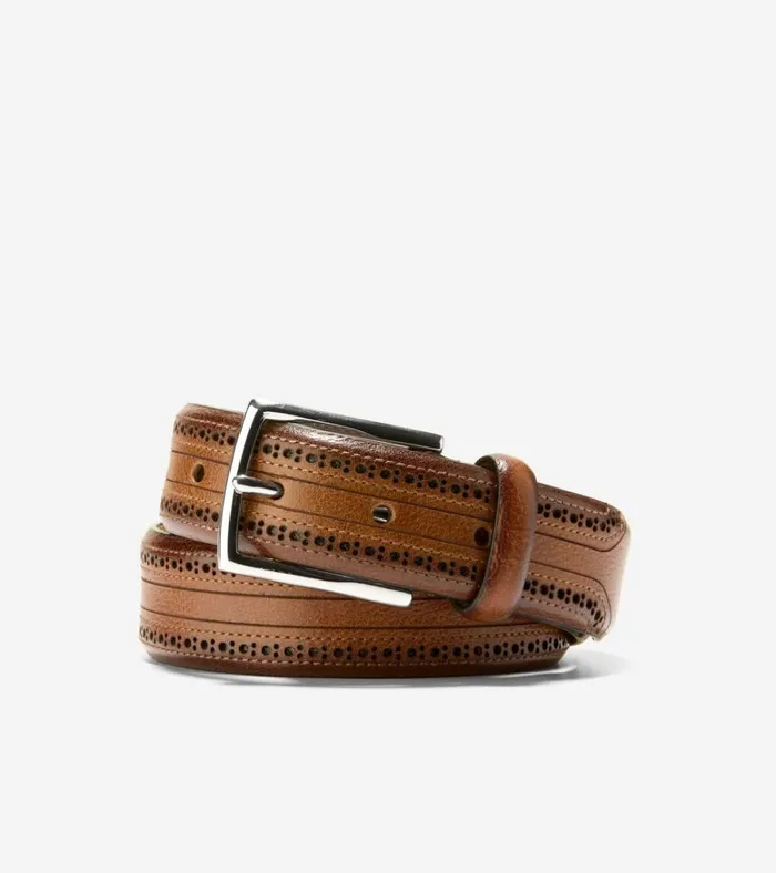 Brogued Belt Tan Men Cole Haan Belts