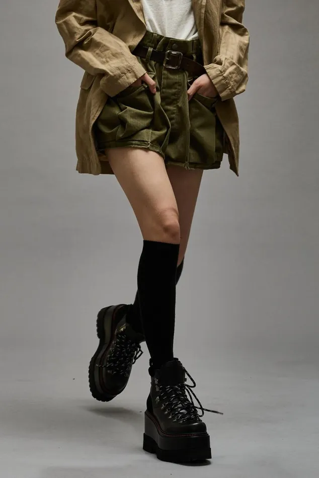 BUBBLE SKORT 8211 OLIVE HERRINGBONE Women R13 Pants and Shorts