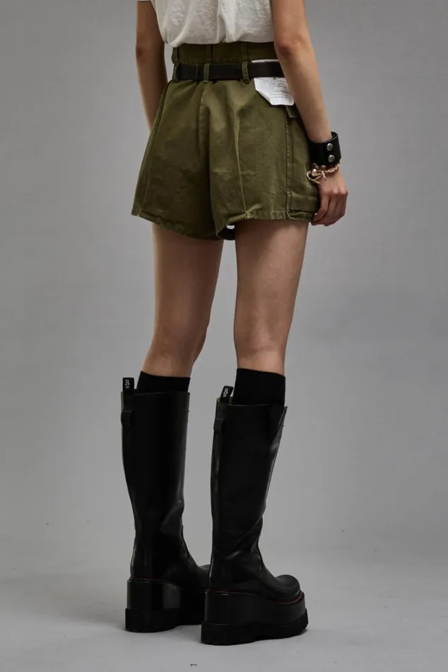 BUBBLE SKORT 8211 OLIVE HERRINGBONE Women R13 Pants and Shorts