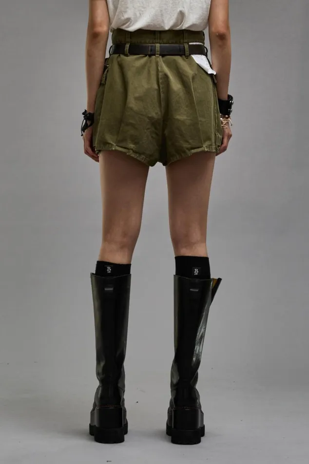 BUBBLE SKORT 8211 OLIVE HERRINGBONE Women R13 Pants and Shorts