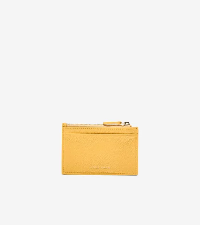 Card Case With Zip Sunset Gold Women Cole Haan Wallets and Wristlets