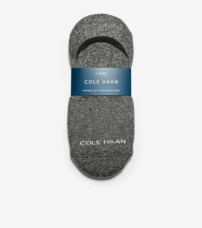 Casual Cushion Sock Liner 2 Pack Blackgrey Heather Men Cole Haan Socks