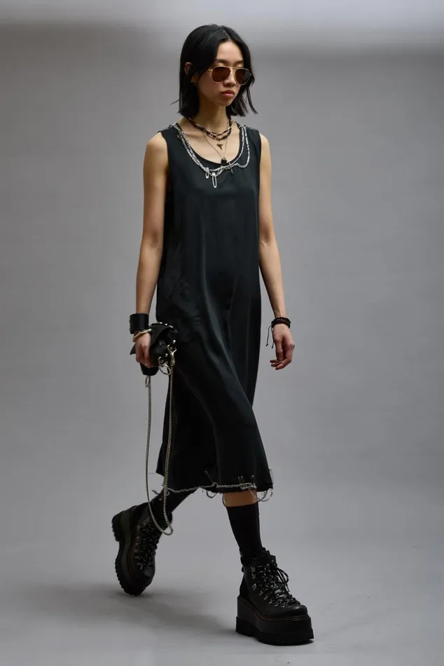 CHAIN EMBELLISHED MIDI 8211 BLACK Women R13 Dresses and Skirts