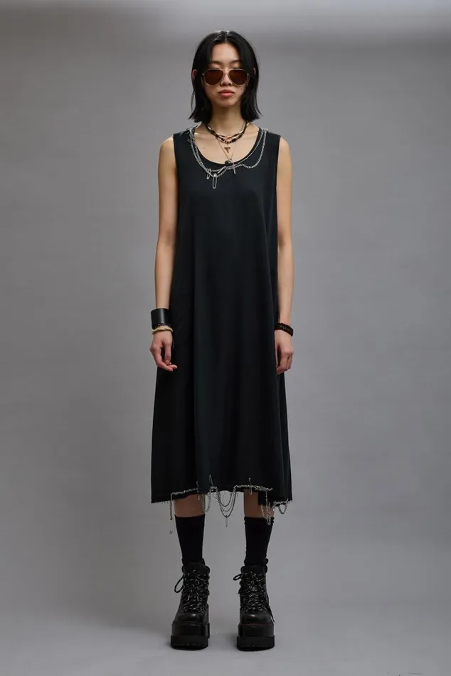CHAIN EMBELLISHED MIDI 8211 BLACK Women R13 Dresses and Skirts