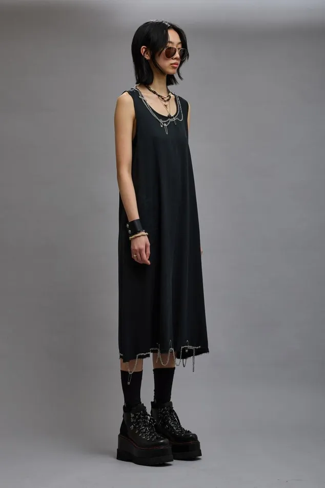 CHAIN EMBELLISHED MIDI 8211 BLACK Women R13 Dresses and Skirts