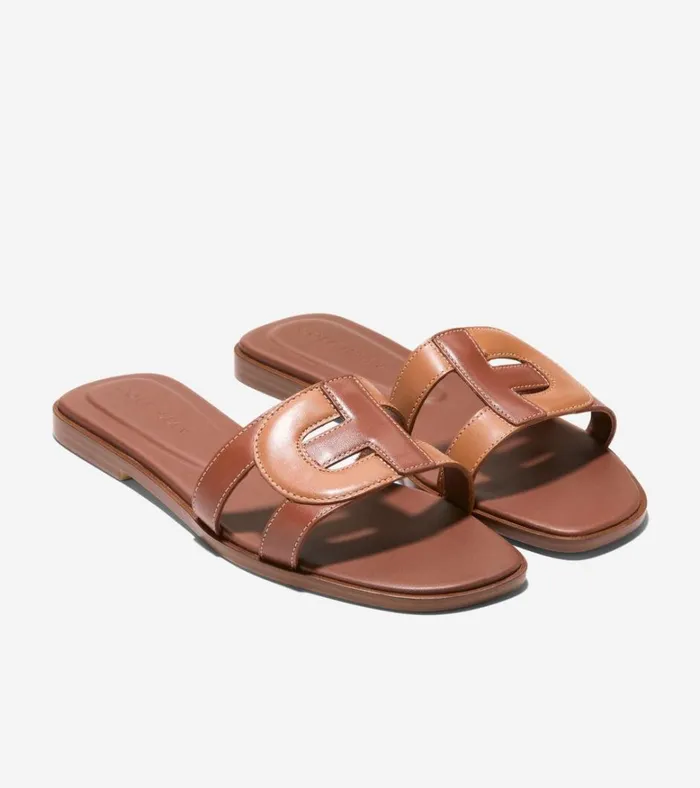 Chrisee Slide Sandals Dark Cuoio Brownpecan Women Cole Haan Sandals