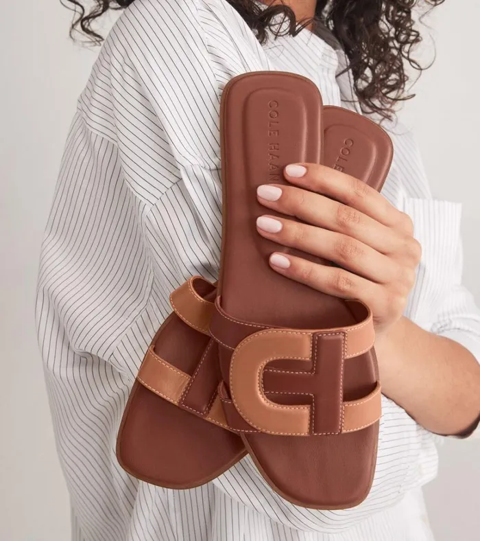 Chrisee Slide Sandals Dark Cuoio Brownpecan Women Cole Haan Sandals